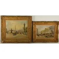 Parisian scenes by Charles Blondin, Pair of oils on canvas, sold Dec 2021