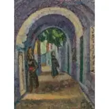 Arieh Allweil, Jerusalem Scene, Oil on canvas