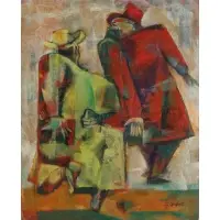 Joseph Wolins, Modernist Scene, Oil on canvas