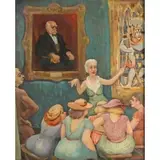 Aaron Berkman, Gallery Talk, 1942, Oil on canvas