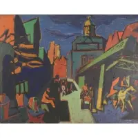 Jules Halfant, The 'El, Oil on linen on panel