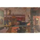 Jules Halfant, Rail Crossing: Middletown, NY, 1941, Oil on linen on panel