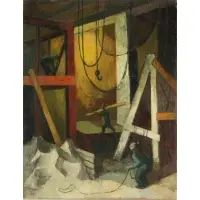 Alexander Minewski, Industrial Scene, Oil on canvas