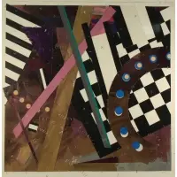 Robert Reed, San Roman: Black Nine, Mixed media collage