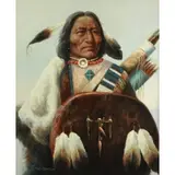 Troy Denton, Portrait of a Native American, Oil on canvas