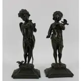 Joseph Charles De Blezer, Untitled, Bronze 2 Bronze winged figures signed on the base
