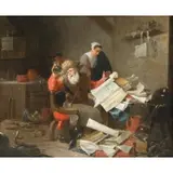 Matteus van Helmont, Genre Scene, Oil on canvas