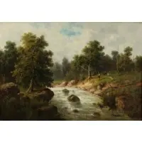 Alexandre Auguste Rose, Landscape, Oil on canvas
