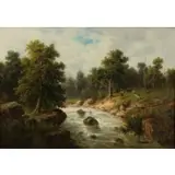 Alexandre Auguste Rose, Landscape, Oil on canvas