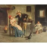 Giuseppe Aureli, Genre Scene, Oil on canvas