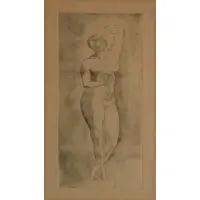 Elie Nadelman, Standing Nude, Etching