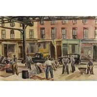 New York Scene by Max Arthur Cohn, Watercolor, sold Nov 2021