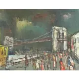 Sol Wilson, Brooklyn Bridge, Oil on canvas