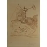 Horseman by Salvador Dalí, Etching, sold Nov 2021