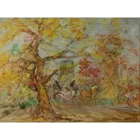 Kamil Kubík, Central Park Scene, Pastel