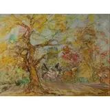 Kamil Kubík, Central Park Scene, Pastel