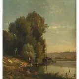 Corot, Landscape, Oil on canvas