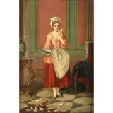 Joseph Caraud, Genre Scene, Oil on panel