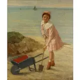 A Thomas, Portrait of a Girl, Oil on canvas
