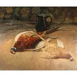 J Severin, Still Life with Game, Oil on canvas