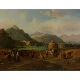 Antonín Zimmer, Harvest, Oil on canvas