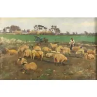 Edward George Hobley, A Sheep Hold, 1890, Oil on canvas