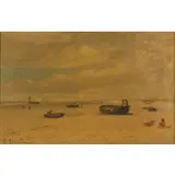 Louis Latouche, Beach Scene, Oil on canvas