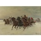 Military Scene by Wladyslaw T. Chmielinski, Oil on canvas, sold Oct 2021