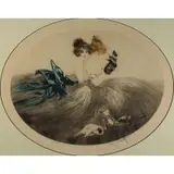 Louis Icart, Puppet Show, Drypoint etching