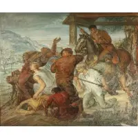 Shootout by Albert Pels, Oil on canvas, sold Oct 2021