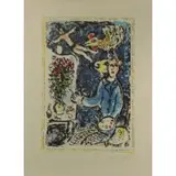 L'Atelier Bleu by Marc Chagall, 1983, Lithograph, sold Oct 2021