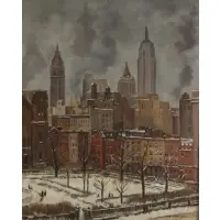 Max Arthur Cohn, Stuyvesant Park - Winter, 1937, Oil on canvas