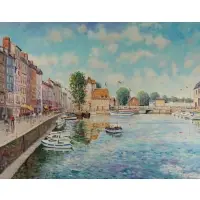 La Liutenance de Honfleur by Yetvart Kaprielian, Oil on canvas, sold Oct 2021