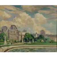 George Oberteuffer, Parisian Scene, Oil on canvas