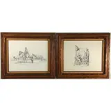 Joe Beeler, Western Scenes, Grouping of two pen and inks