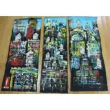 Walford Williams, Abstract Scenes, Grouping of three acrylics on canvas