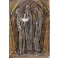 Emanuel Glicen Romano, Untitled, Mixed Media Rabbinical Scene