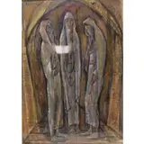 Emanuel Glicen Romano, Untitled, Mixed Media Rabbinical Scene