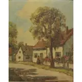 F.H. McKay, Artist description verso, Oil on Board Landscape