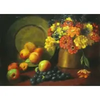 Richard C. Pionck, Still life of Fruit and Flowers
