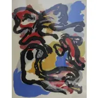 Karel Christiaan Appel, Untitled, Pencil signed Lithograph, dated 58? and numbered 65 of 95