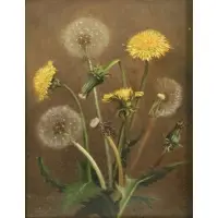 William Moore Davis, Dandelions, Oil on canvas