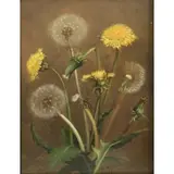 William Moore Davis, Dandelions, Oil on canvas