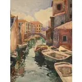 Louis Wolchonok, Venetian Scene, Watercolor
