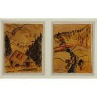 Albert Mueller, Bronx River, NY, Pair of watercolors