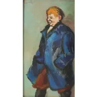 Abram Tromka, Fat Boy, Oil on board