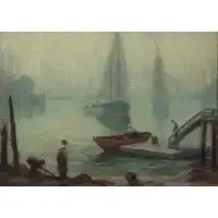 Kay Kellogg, Gloucester Scene, Oil on board