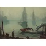 Kay Kellogg, Gloucester Scene, Oil on board