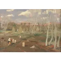Eduards Kalniņš, Landscape, Oil on board