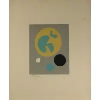 Jean, Le Soleil Recercle, Color woodcut
